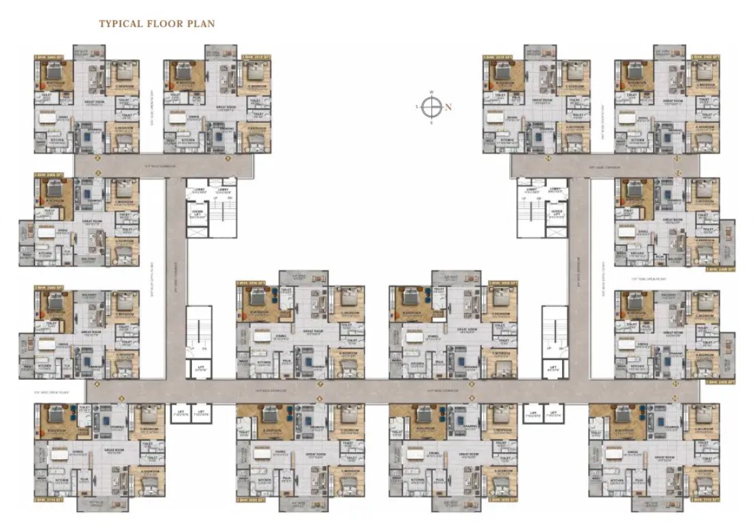 Typical residential floor plan